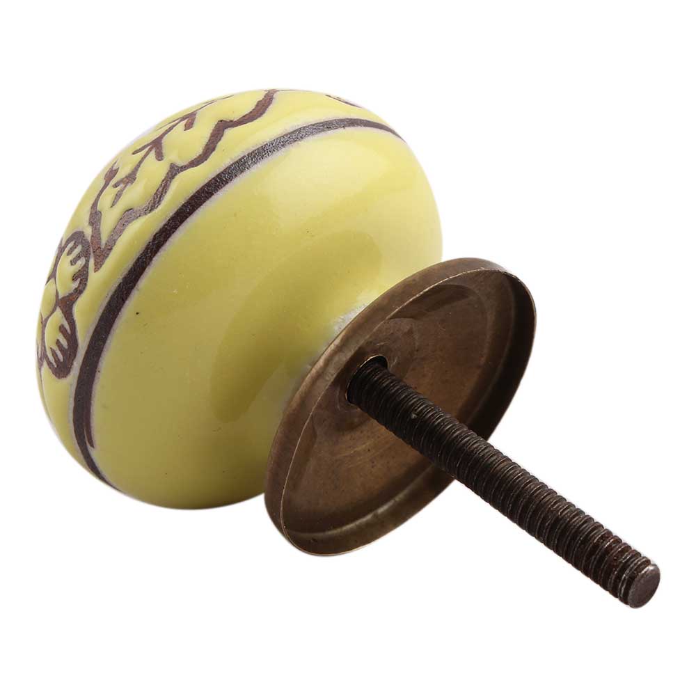 Knott Keramikk, Gul/Brun - 3,8cm
