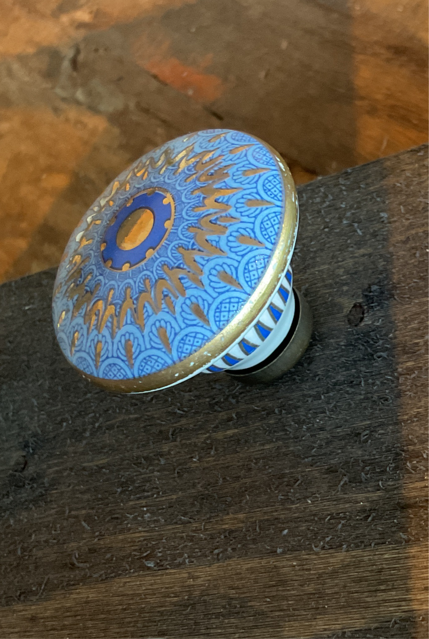 Knott Keramikk, Blå Mønstret - 4,4cm