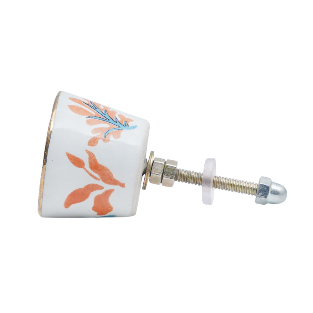 Knott Mønstret Oktogon keramikk retro blomster oransje