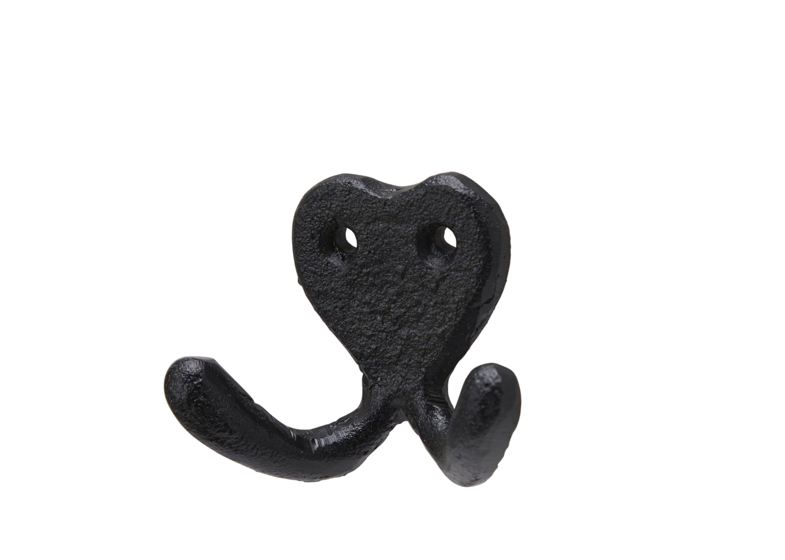 dobbel knagg i sort støpejern