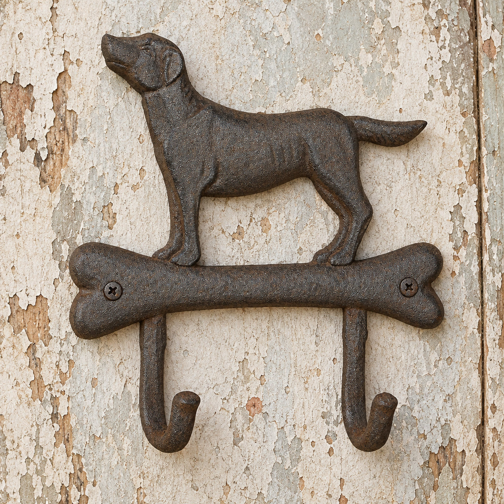 Knagg, Hund, Støpejern - 18x19cm