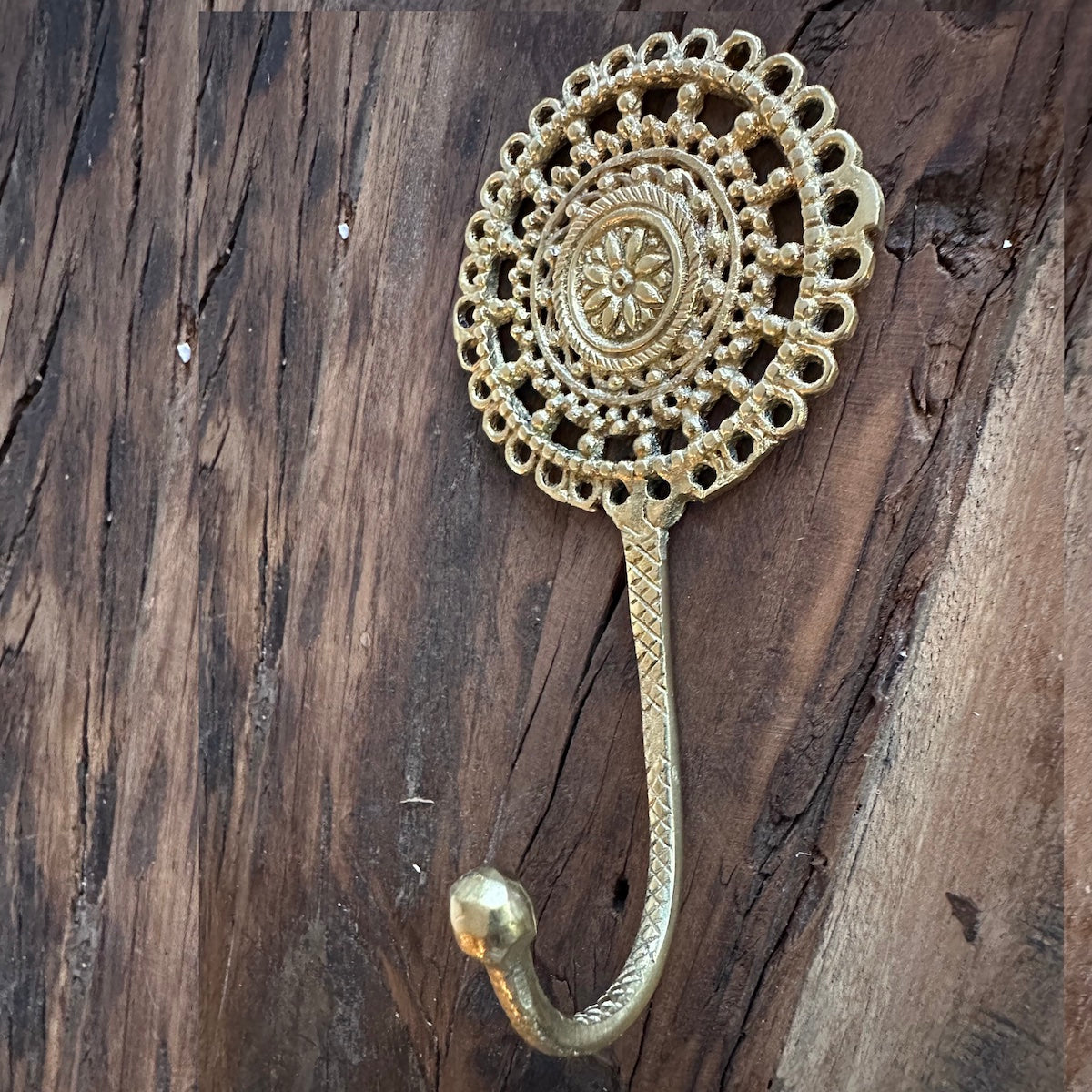 Knagg Gravert, Messing - 12cm