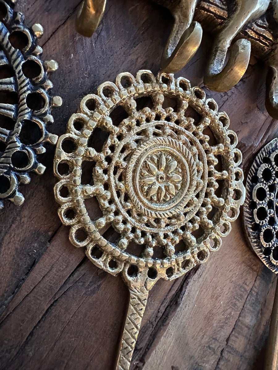 Knagg Gravert, Messing - 12cm