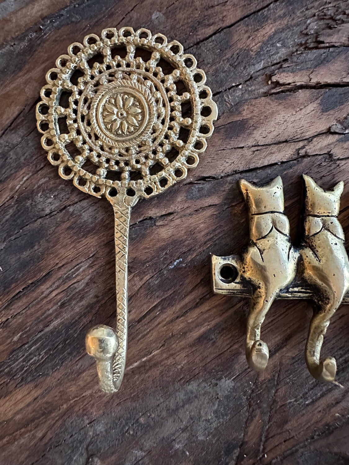 Knagg Gravert, Messing - 12cm