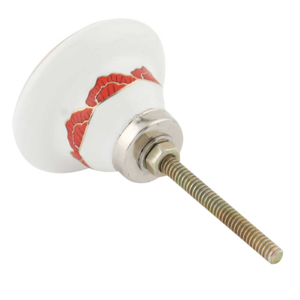 Knott Keramikk, Røde Blomster - 4,4cm