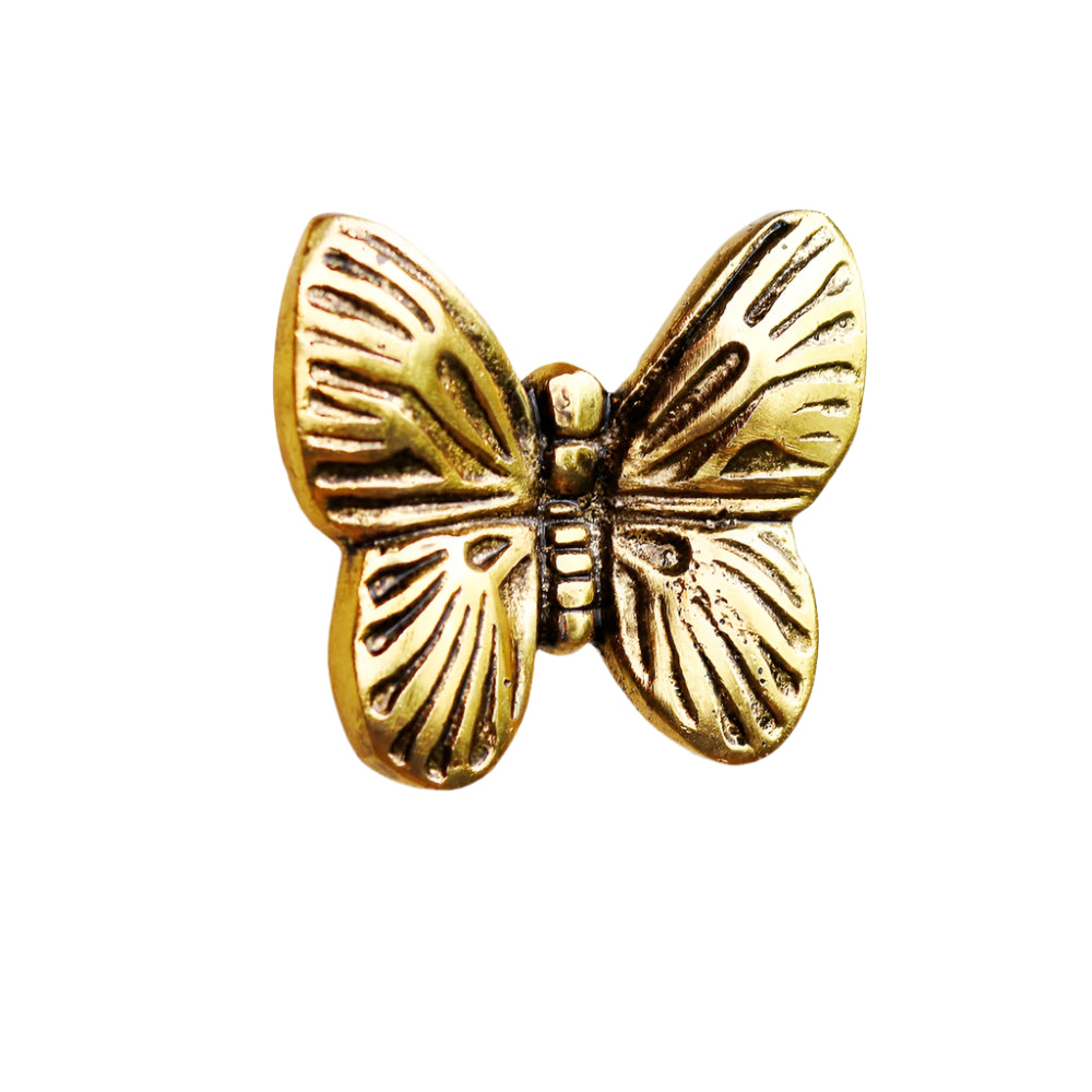 dekorativ knott av en sommerfugl - laget av gullfarget aluminium med vakre detaljer