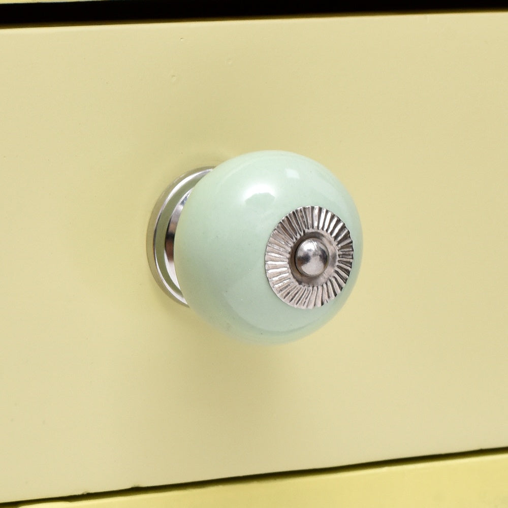 porselenknott salvie grønn / lysegrønn - rundt design