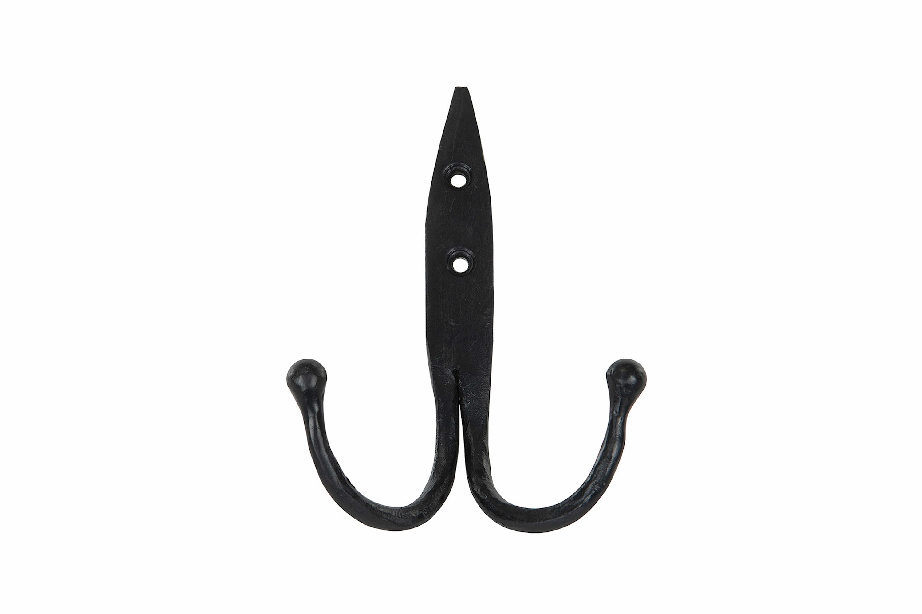 svart dobbelknagg i svart metall