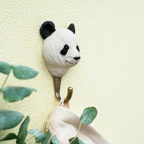 knagg krok panda svart hvit wildlife garden nettbutikk