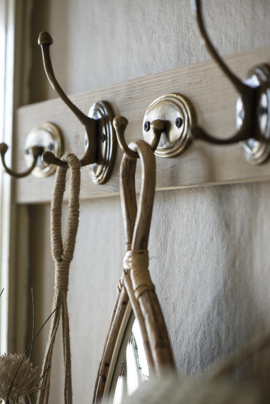 knagg antikk messing mørk ib laursen 1224-17 knaggrekke hjemmelaget