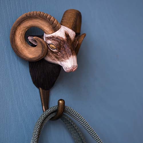 knagg vær bukk wildlife garden horn håndlaget krok