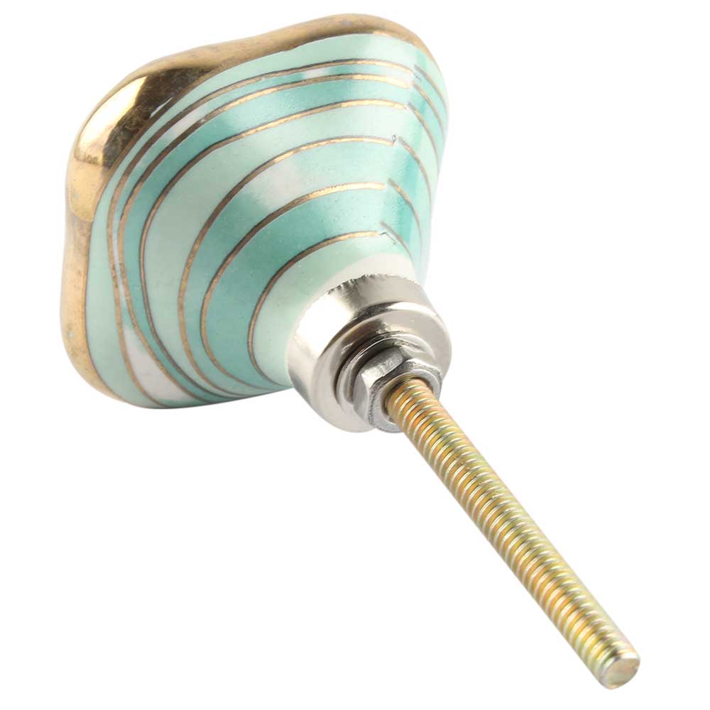 Knott Keramikk, Grønn/Gull - 4cm