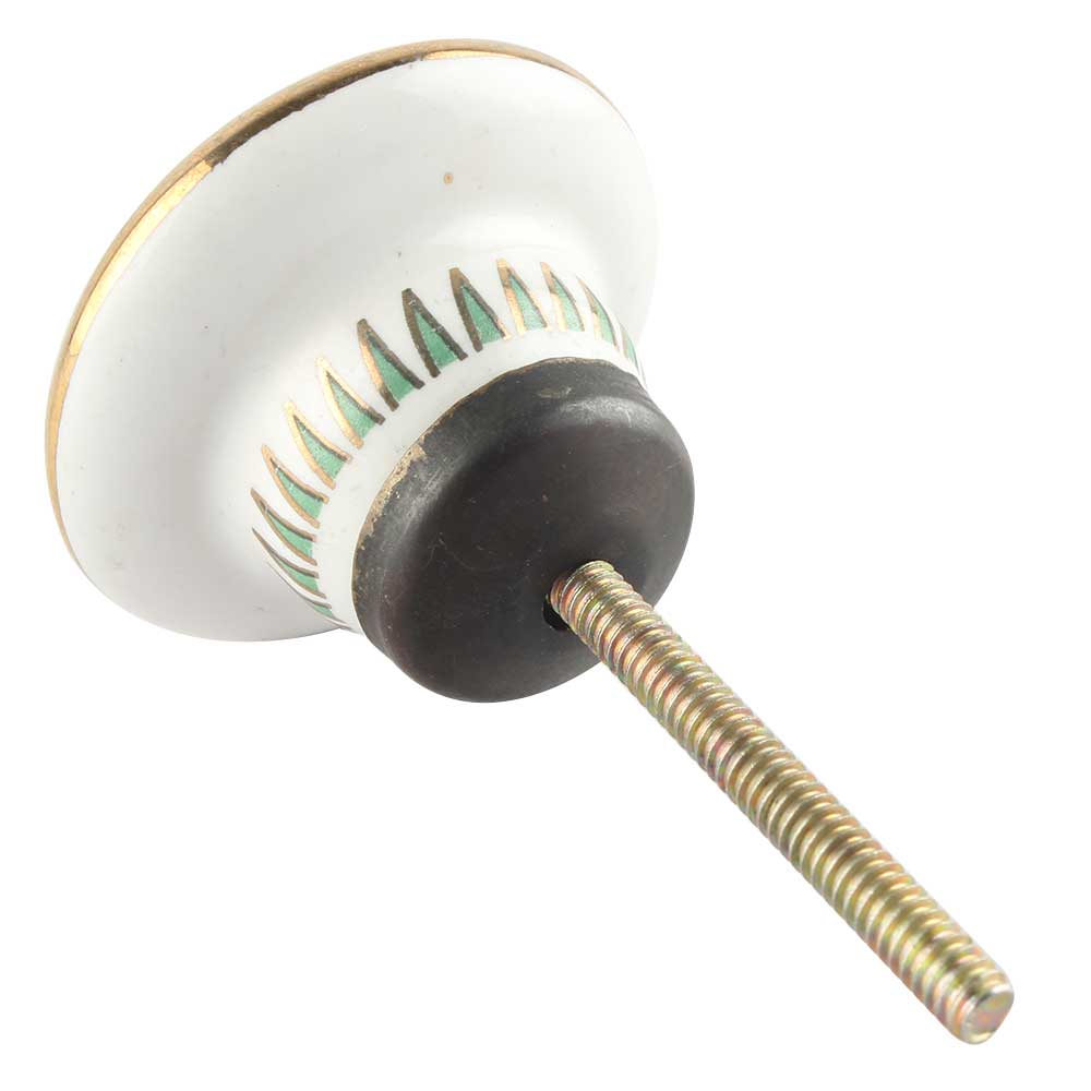 Knott, Grønn Mønstret Keramikk - 4,4cm