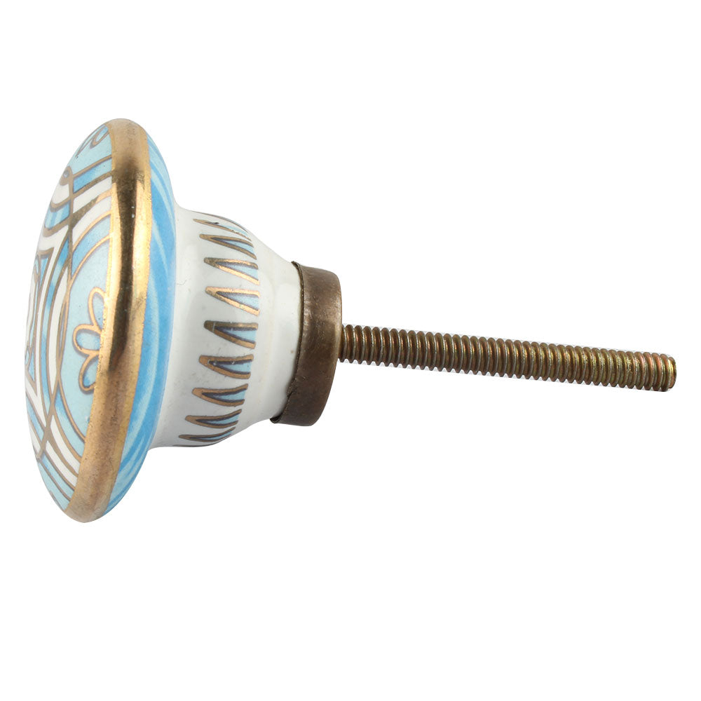 Knott, Mønstret Turkis - 4,4cm