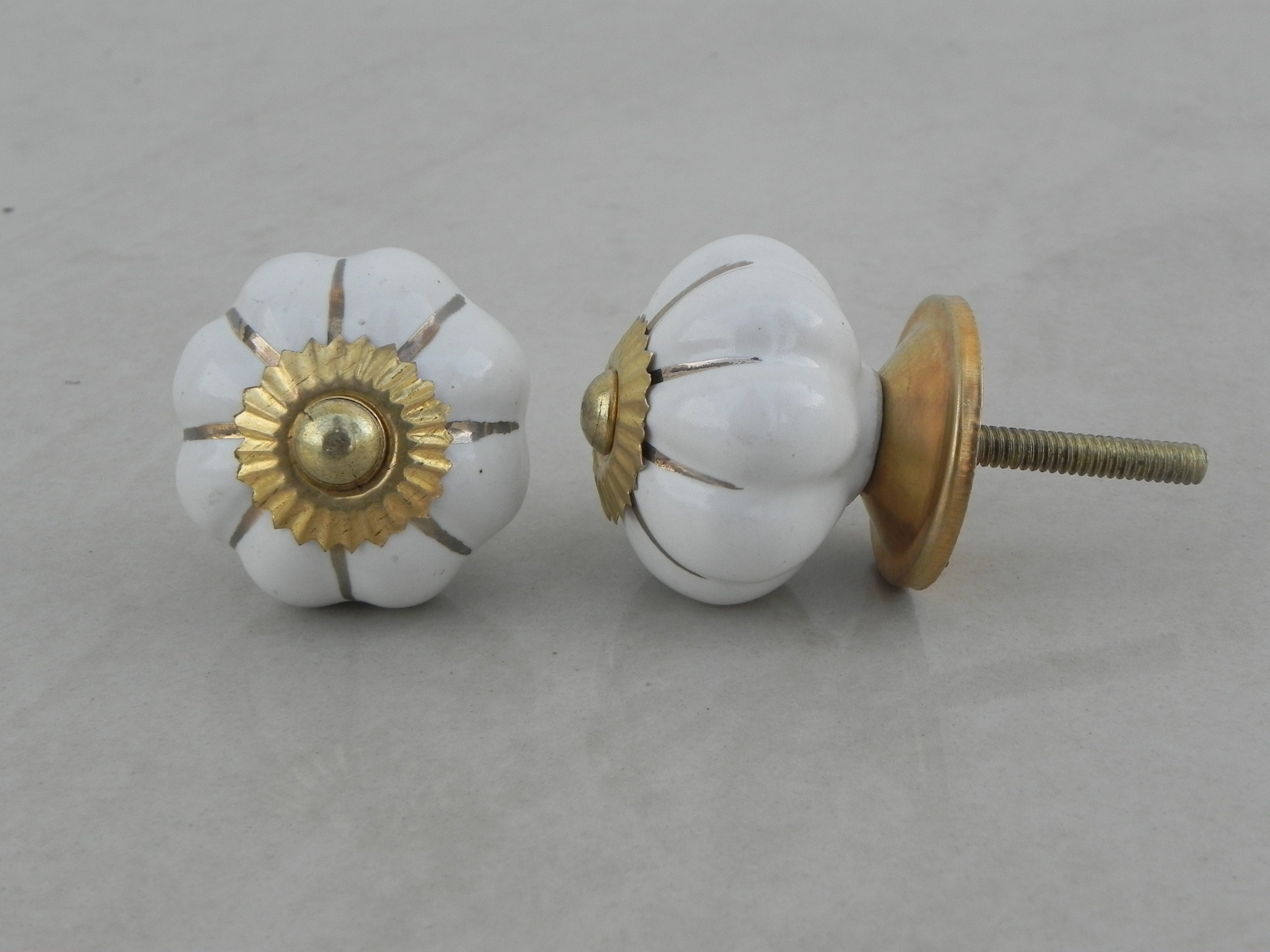 knott krem gull porselen hvit keramikk blomst nettbutikk knotter billig