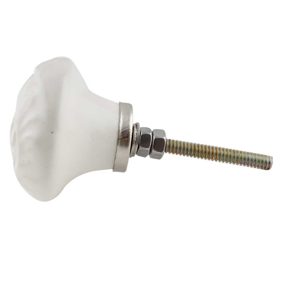 Knott, Hvit Keramikk - 3,8cm