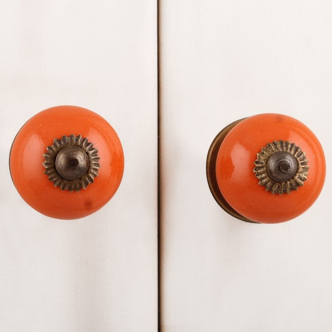 knott oransje kule porselen liten rund