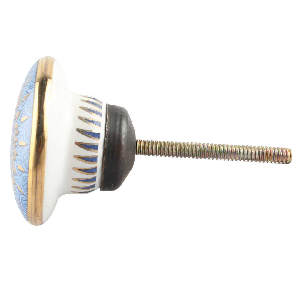 Knott Keramikk, Blå Mønstret - 4,4cm