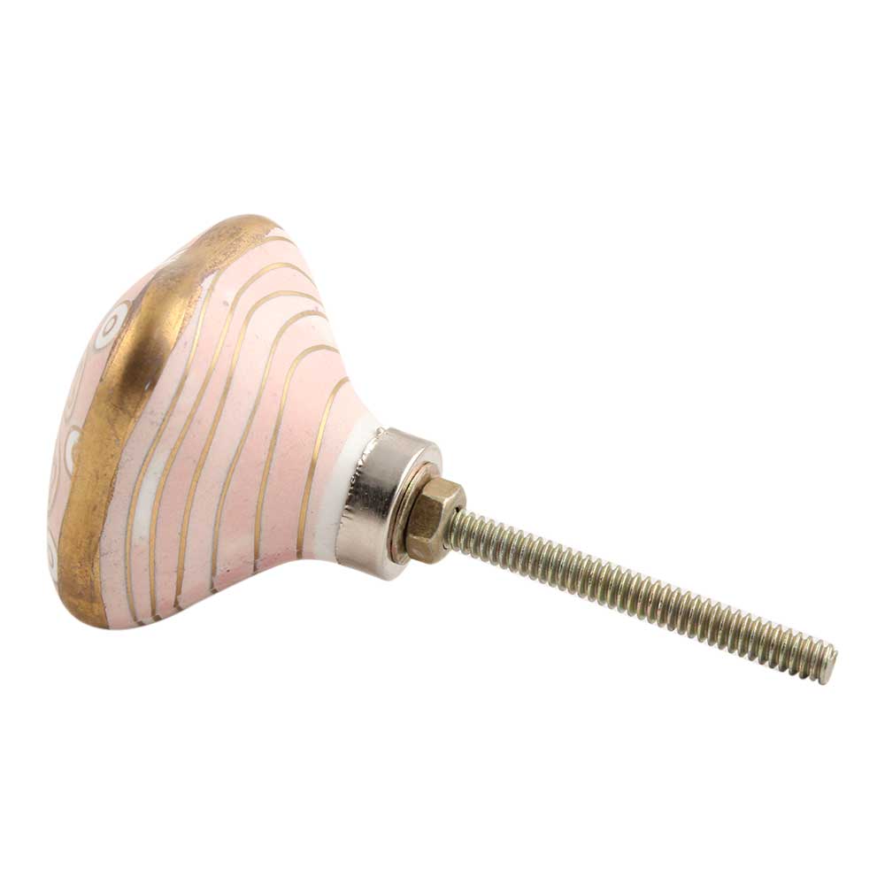 Knott Keramikk, Rosa/Gull - 4cm