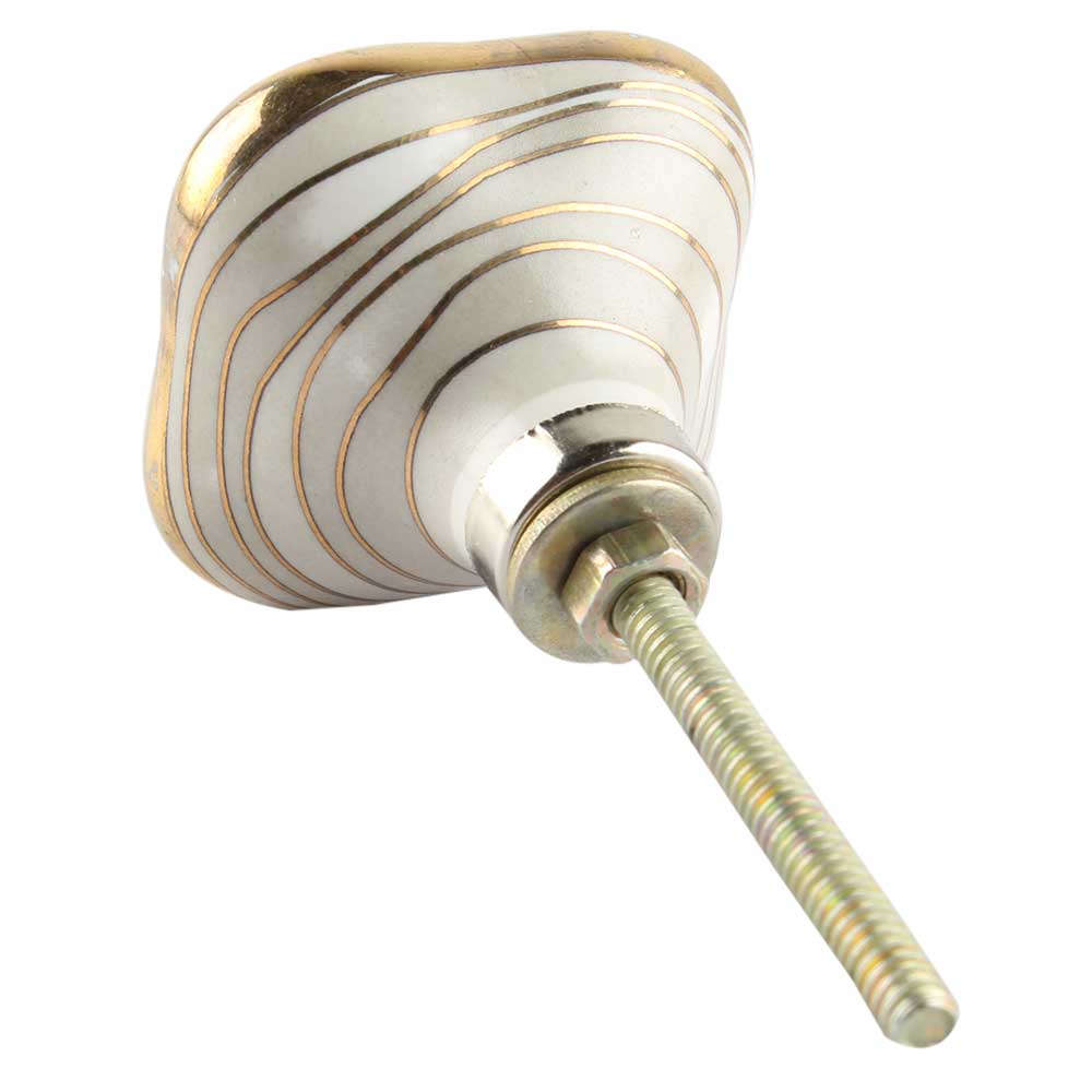 Knott Keramikk, Grå/Gull - 4cm