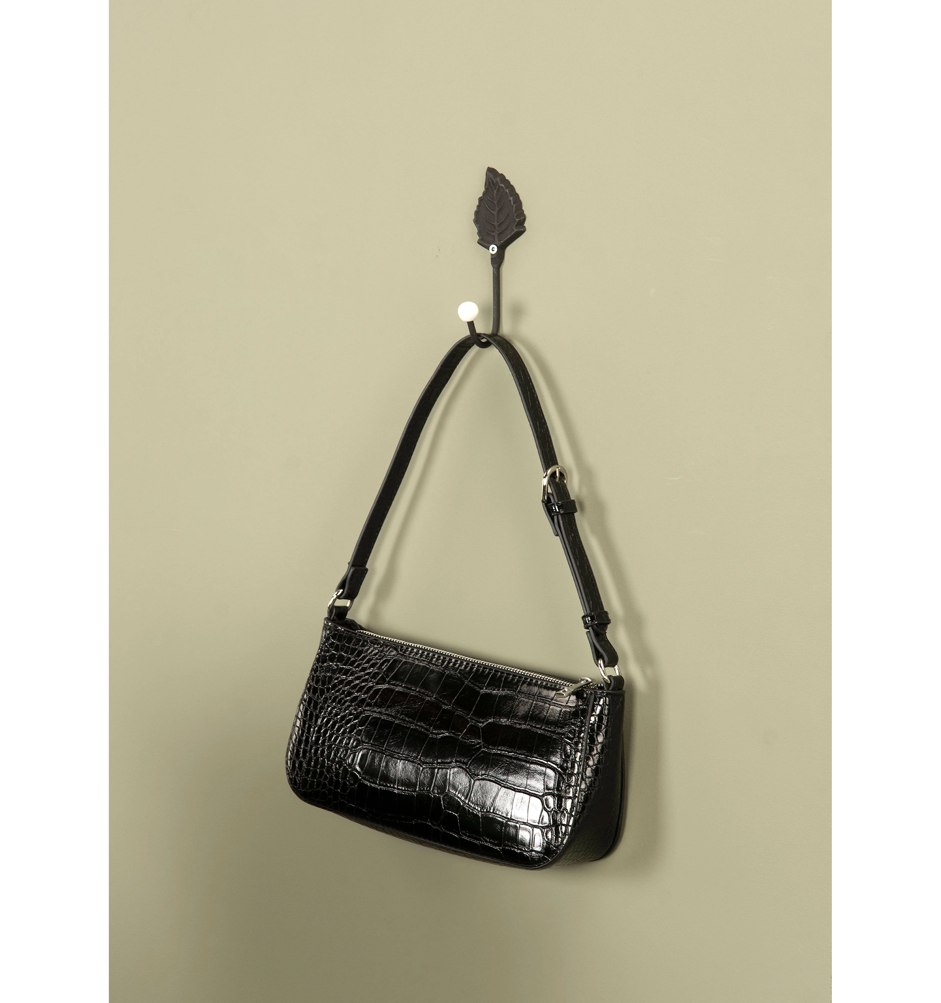 Knagg Blad, Svart - 13cm
