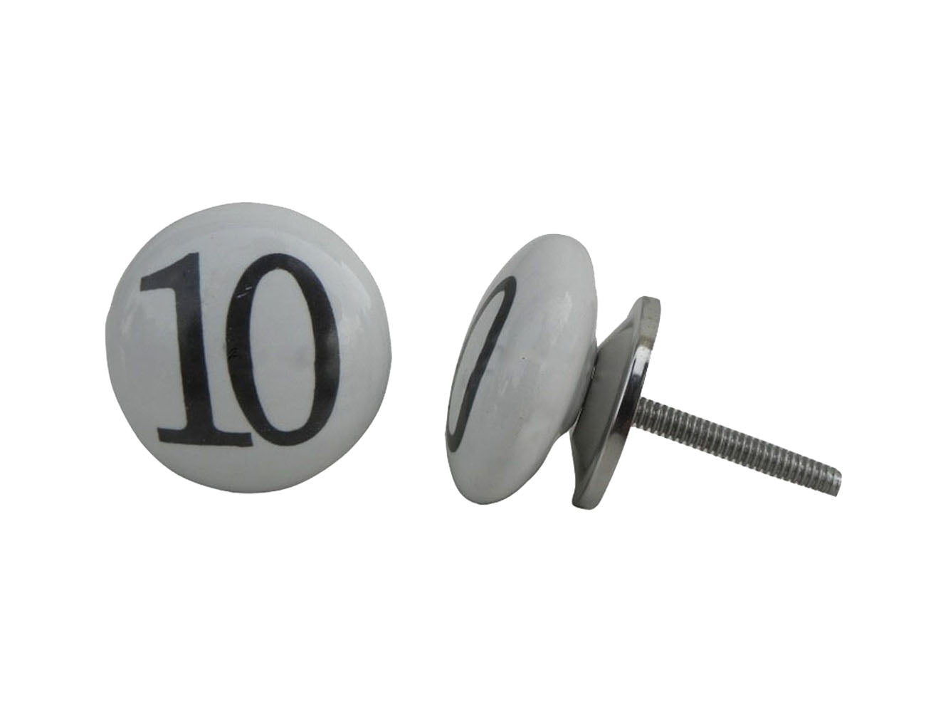 hvit knott med tallet 10