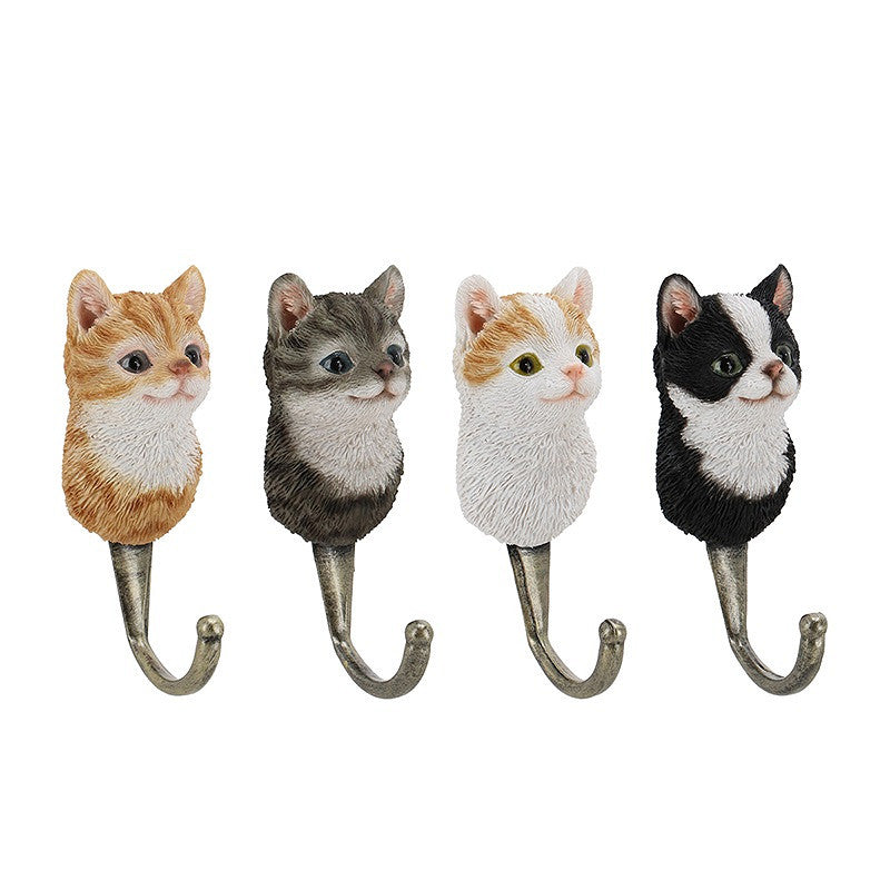 knagg med motiv av katt - dekorativ