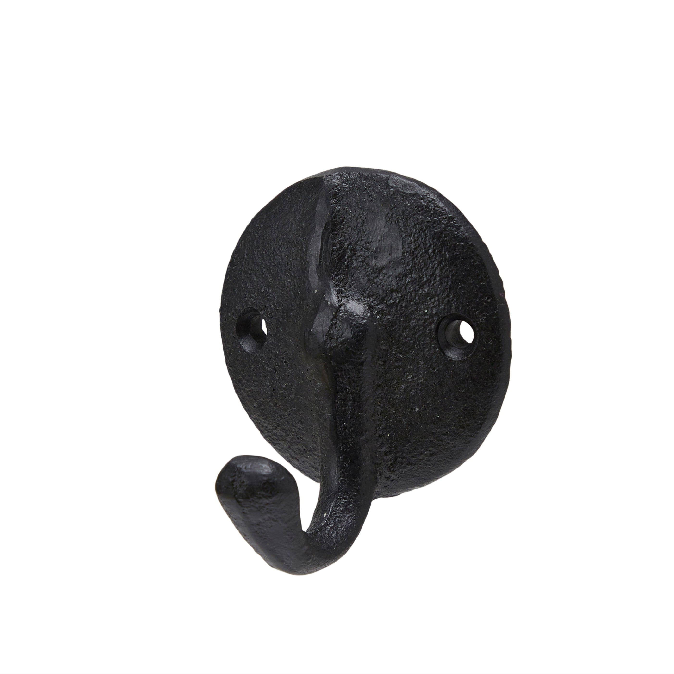 rustikk knagg svart rund - laget i støpejern 