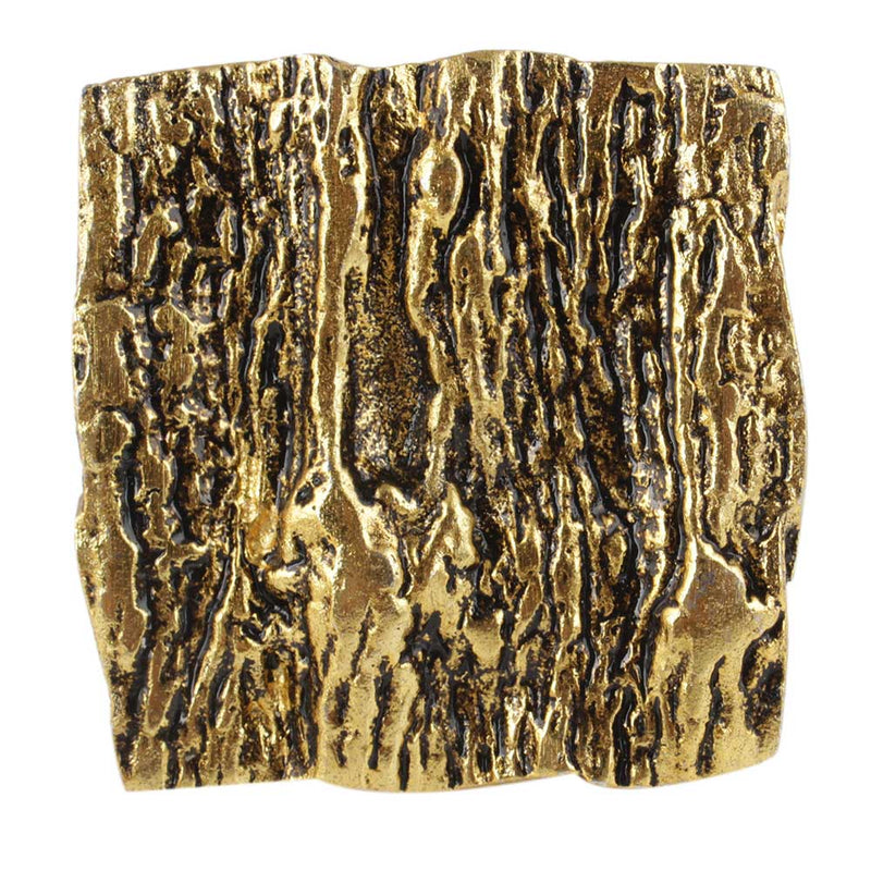firkantet knott gull rustikk ru bark unik