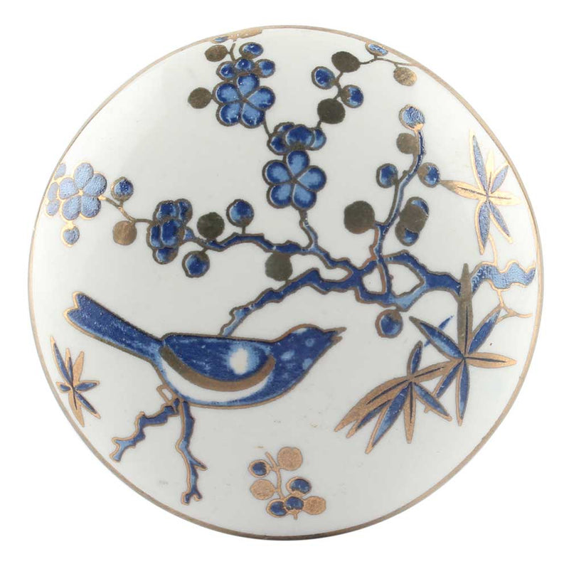 knott fugl blå gull keramikk porselen dekorert nettbutikk knotter