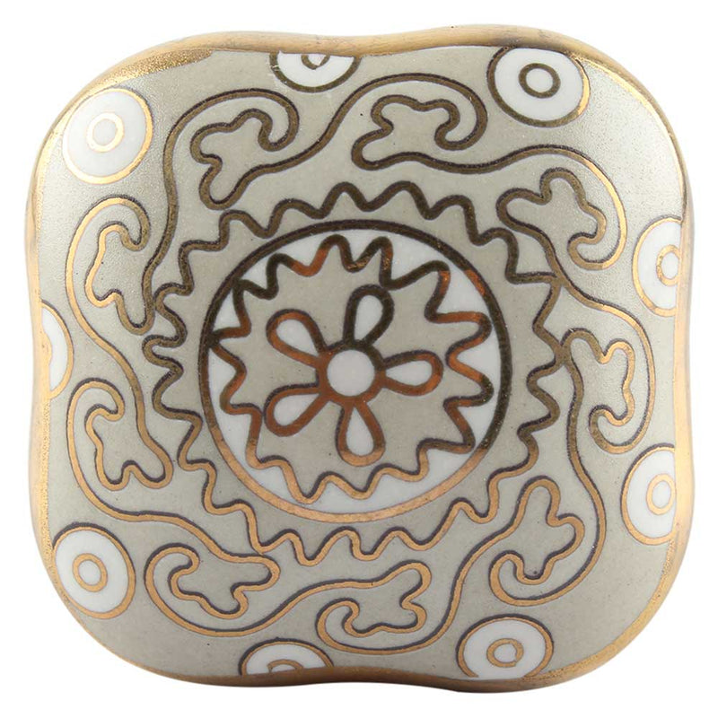 knott grå gull mønstret indisk porselen keramikk nettbutikk knotter skap