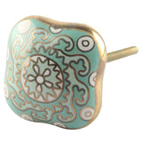 knott grønn gull mønstret porselen keramikk nettbutikk knotter billig