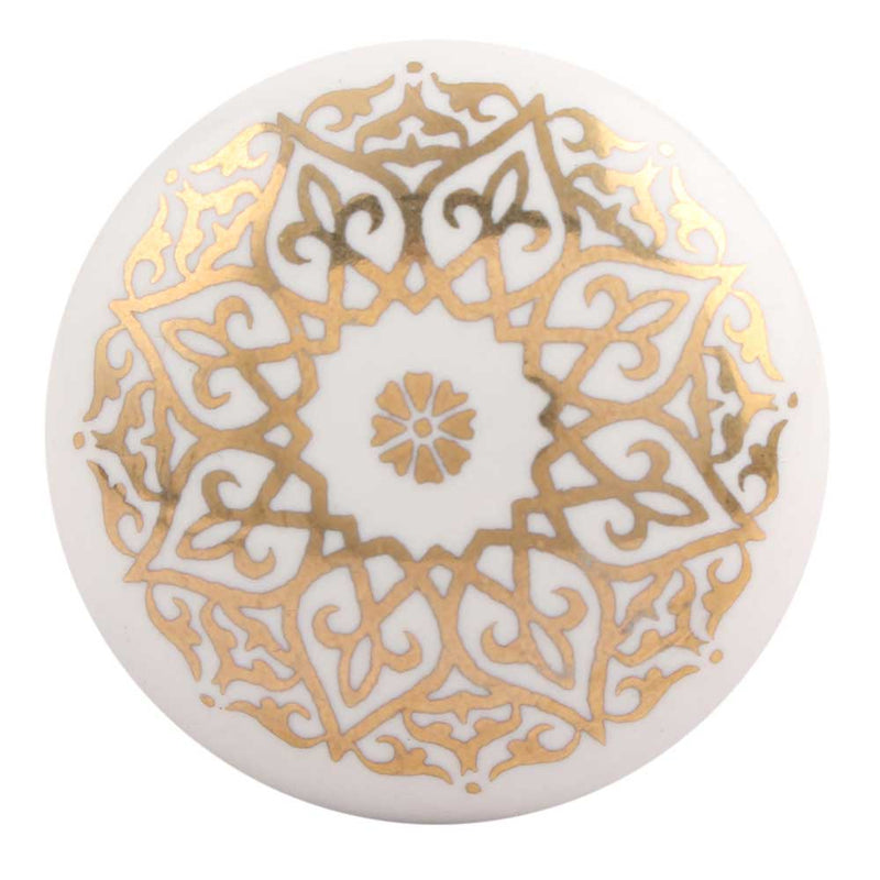 knott hvit gull porselen keramikk rund billig nettbutikk