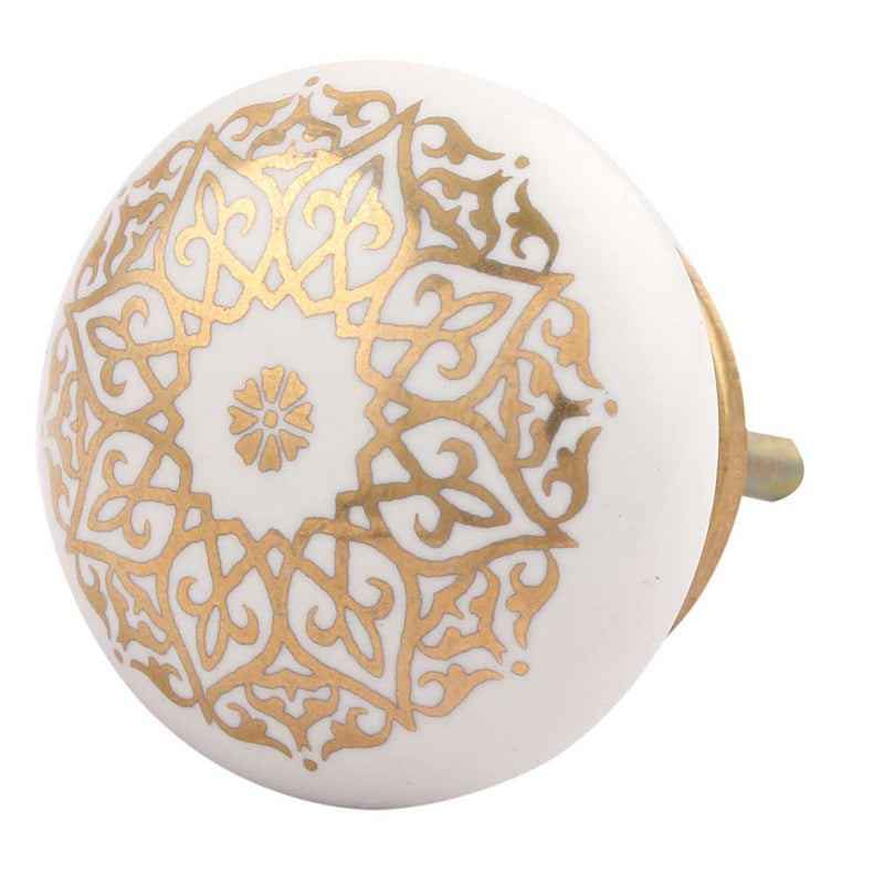 knott hvit gull porselen keramikk rund billig nettbutikk
