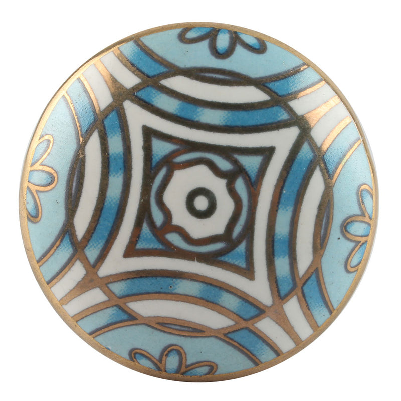 knott keramikk porselen turkis blå mønstret