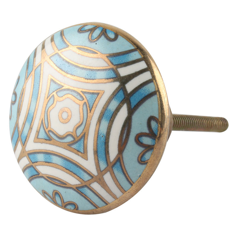 knott keramikk porselen turkis blå mønstret