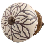 knott krem kremfarget brun blomst keramikk porselen skuff dør nettbutikk knotter