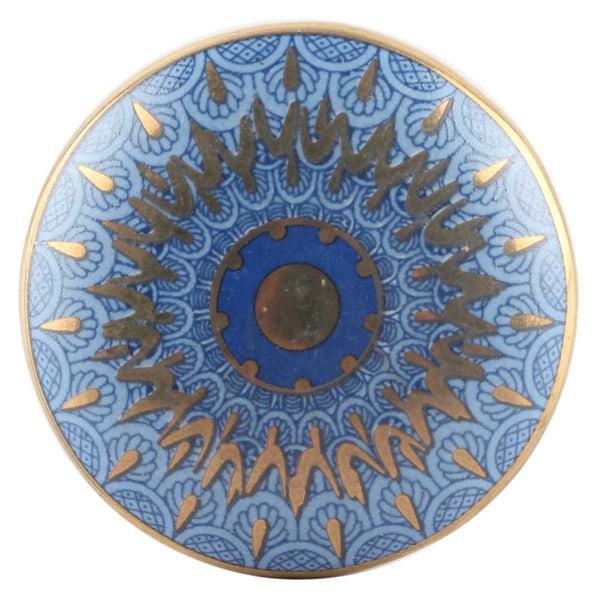 Knott Keramikk, Blå Mønstret - 4,4cm