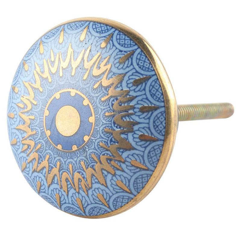 Knott Keramikk, Blå Mønstret - 4,4cm